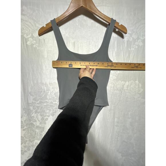 Good American Bodysuit 2 Medium Gray Tank Top Shelf Bra Made In USA - Picture 6 of 12